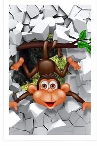 Plakat wesoła małpka