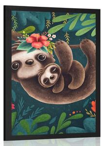 Plakat słodkie leniwce