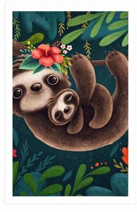 Plakat słodkie leniwce