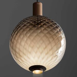 OLEV Lampa wisząca szklana Beam Stick Nuance Balloton, możliwość ściemniania, brązowy / rdzawy, salon / jadalnia, szkło, design