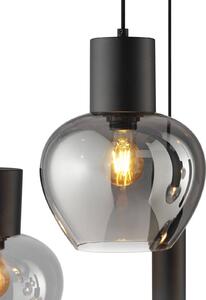 Brilliant Lampa wisząca Ligari, aluminiowy / szary / cynkowy, salon / jadalnia, szkło