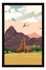 Plakat kraina dinozaurów