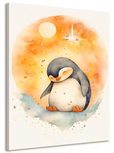 Obraz rozmarzony pingwinek