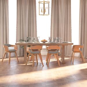 Krzesła stołowe, 6 szt., kolor taupe, gięte drewno i tkanina