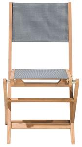 Zestaw 2 krzeseł ogrodowych składanych akacjowa rama szare siedzisko i oparcie jasne drewno Cesana Beliani