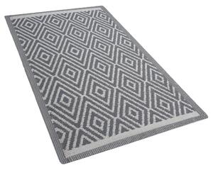 Nowoczesny dywan wykładzina zewnętrzna 90 x 150 cm geometryczny wzór szary Sikar Beliani