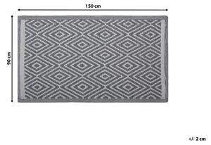 Nowoczesny dywan wykładzina zewnętrzna 90 x 150 cm geometryczny wzór szary Sikar Beliani