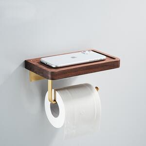 Uchwyt na papier toaletowy z półką na telefon, na 2 rolki papieru