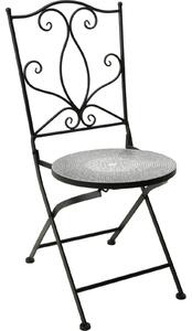 Krzesło metalowe z ozdobnym siedziskiem, mozaika, 90 cm