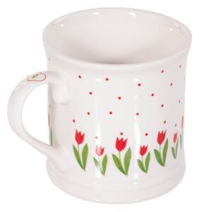 Kubek do kawy i herbaty DANIQUE, wzór w tulipany, 420 ml