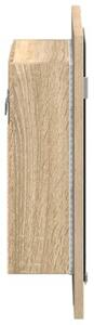 Szafka łazienkowa z lustrem i LED, dąb sonoma, 40x12x45, akryl