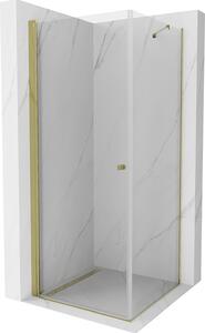 Mexen Pretoria kabina prysznicowa uchylna 90 x 90 cm, transparent, złota - 852-090-090-50-00