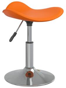 Krzesło stołowe, pomarańczowe, chromowana stal i sztuczna skóra