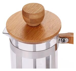Dzbanek do kawy lub herbaty z drewnianą rączką i przykrywką, Objętość: 350 ml