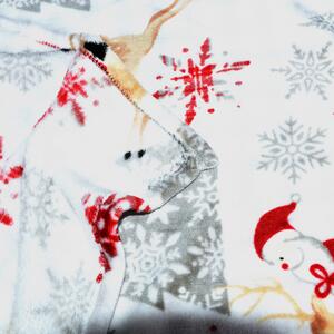 Biały świąteczny koc z mikropluszu NORTH POLE Rozmiar: 200 x 220 cm