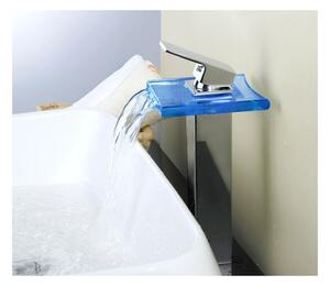 Bateria umywalkowa wodospad kran LED podświetlany