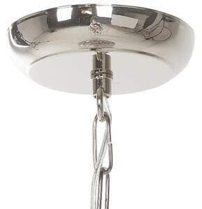 Lampa wisząca dekoracyjna lampka metalowy klosz kryształki srebrna Sajo L Beliani