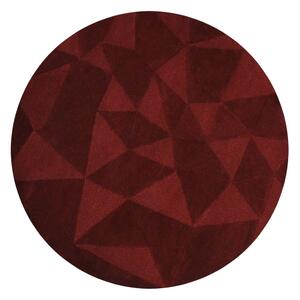 Bordowy wełniany okrągły dywan tkany ręcznie ø 160 cm Shard Red – Flair Rugs