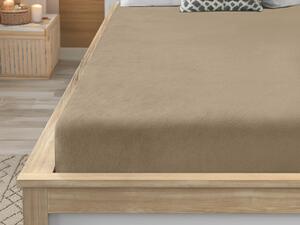 Prześcieradło z mikropluszu SOFT 90x200 cm brązowe