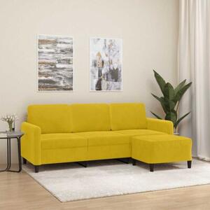 Sofa 3-osobowa z podnÃ³Å¼kiem, Å¼Ã³Åta, 180 cm, aksamit