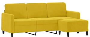 Sofa 3-osobowa z podnÃ³Å¼kiem, Å¼Ã³Åta, 180 cm, aksamit