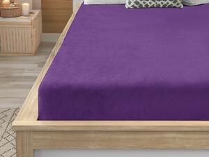 Prześcieradło z mikropluszu SOFT 90x200 cm ciemnofioletowe