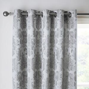 Szare adamaszkowe zasłony zestaw 2 szt. 168x229 cm Damask Jacquard – Catherine Lansfield