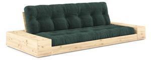 Ciemnozielona sztruksowa rozkładana sofa 244 cm Base – Karup Design