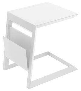 Aluminiowy stolik z gazetnikiem ALLURE, biały