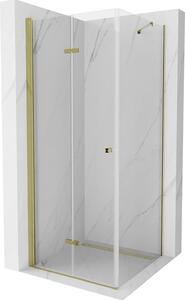 Mexen Lima kabina prysznicowa składana 100 x 100 cm, transparent, złota - 856-100-100-50-00