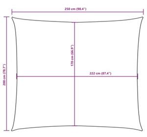 Prostokątny żagiel ogrodowy, tkanina oxford, 2x2,5 m, taupe