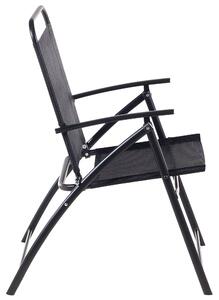 Zestaw 6 krzeseł ogrodowych czarny metalowa rama poliester składany Livo Beliani