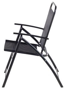 Zestaw 6 krzeseł ogrodowych czarny metalowa rama poliester składany Livo Beliani