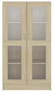 Witryna, dąb sonoma, 82,5x30,5x150 cm, materiał drewnopochodny