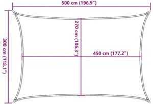 Żagiel przeciwsłoneczny, 160 g/m², biały, 3x5 m, hdpe