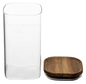 Pojemnik szklany z pokrywką z drewna akacjowego, 1,3 L