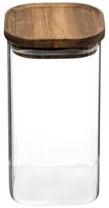 Pojemnik szklany z pokrywką z drewna akacjowego, 1,3 L