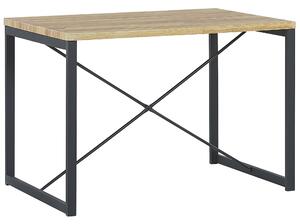 Zestaw mebli do jadalni 4-osobowy stół ławka 2 krzesła jasne drewno z czarnym Flixton Beliani