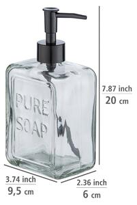 Dozownik do mydła w płynie PURE, przezroczyste szkło, 550 ml, WENKO
