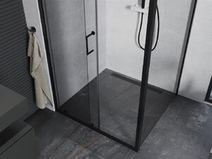 Mexen Apia kabina prysznicowa rozsuwana 100 x 100 cm, transparent, czarna - 840-100-100-70-00