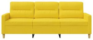 Sofa 3-osobowa, jasnoÅ¼Ã³Åta, 180 cm, tapicerowana tkaninÄ