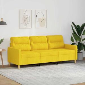 Sofa 3-osobowa, jasnoÅ¼Ã³Åta, 180 cm, tapicerowana tkaninÄ