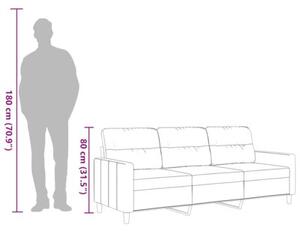 Sofa 3-osobowa, jasnoÅ¼Ã³Åta, 180 cm, tapicerowana tkaninÄ