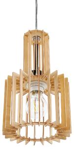 Lampa wisząca oświetlenie do salonu otwarty klosz MDF jasne drewno Niari Beliani