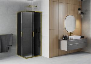 Mexen Rio kabina prysznicowa kwadratowa 70 x 70 cm, grafit, złota - 860-070-070-50-40