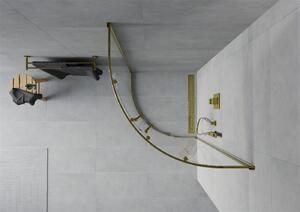 Mexen Rio kabina prysznicowa półokrągła 90 x 90 cm, transparent, złota - 863-090-090-50-00