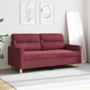 Sofa 2-osobowa, winna czerwieÅ, 140 cm, tapicerowana tkaninÄ
