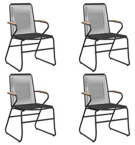 Krzesła ogrodowe, 4 szt., czarne, 58x59x85,5 cm, rattan pvc