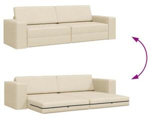 Sofa bed kremowy 245 x 78 x 77 cm tkanina