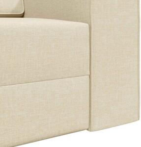 Sofa bed kremowy 245 x 78 x 77 cm tkanina